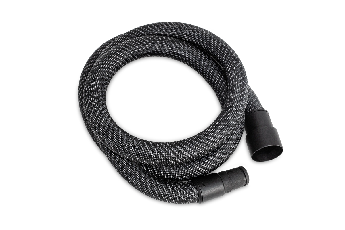 Shaper Tools Woven Dust Hose 2.5m - Flexible, durable hose with braided sleeve and tapered connector. Ideal for Origin CNC Router