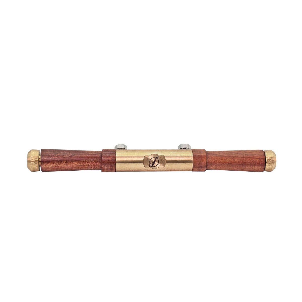 Ironbark Toolworks Spokeshave 10in with Mulga Handles, HSS Blade - Australian-made woodworking tool with brass body detail
