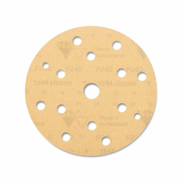 SIA Abrasives 1944 siaone Sanding Disc 150mm 15-Hole Pack of 50, ideal for price-conscious users working with various materials