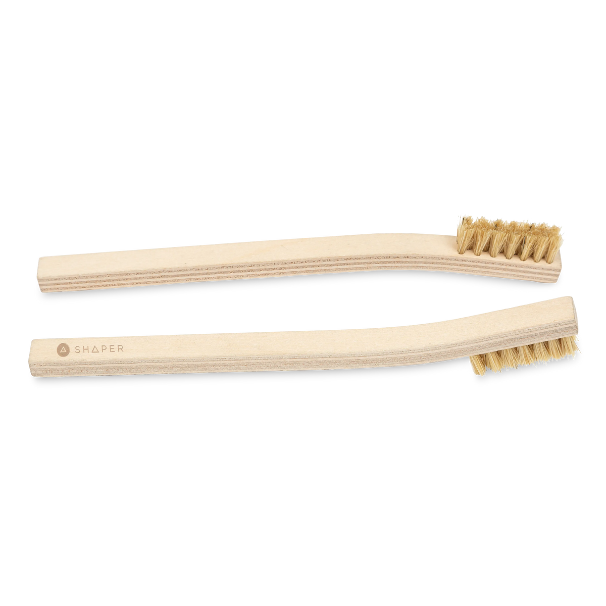 Shaper Tools Set of 2 Clearing Brushes, heavy-duty hand-twisted brushes with bend handle for knuckle protection