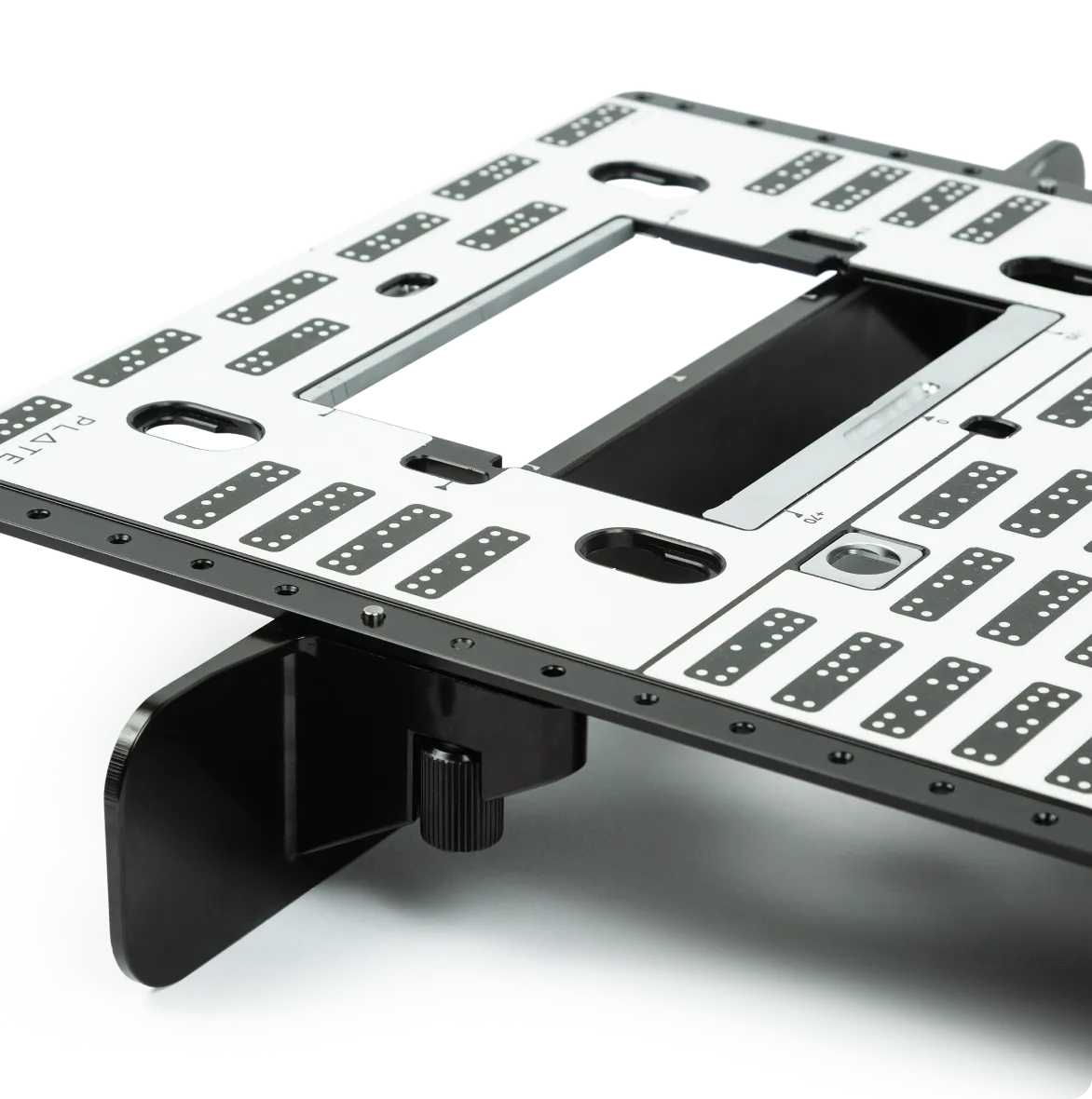 Shaper Plate Edge Mortising Adapter for CNC, enabling vertical workholding for precise edge mortising