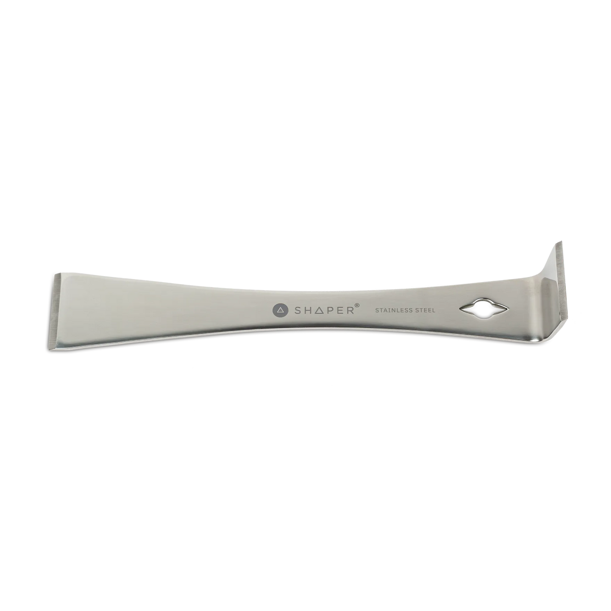 Stainless steel pry bar 240mm by Shaper Tools, sharpened to precision for easy part removal without workpiece damage