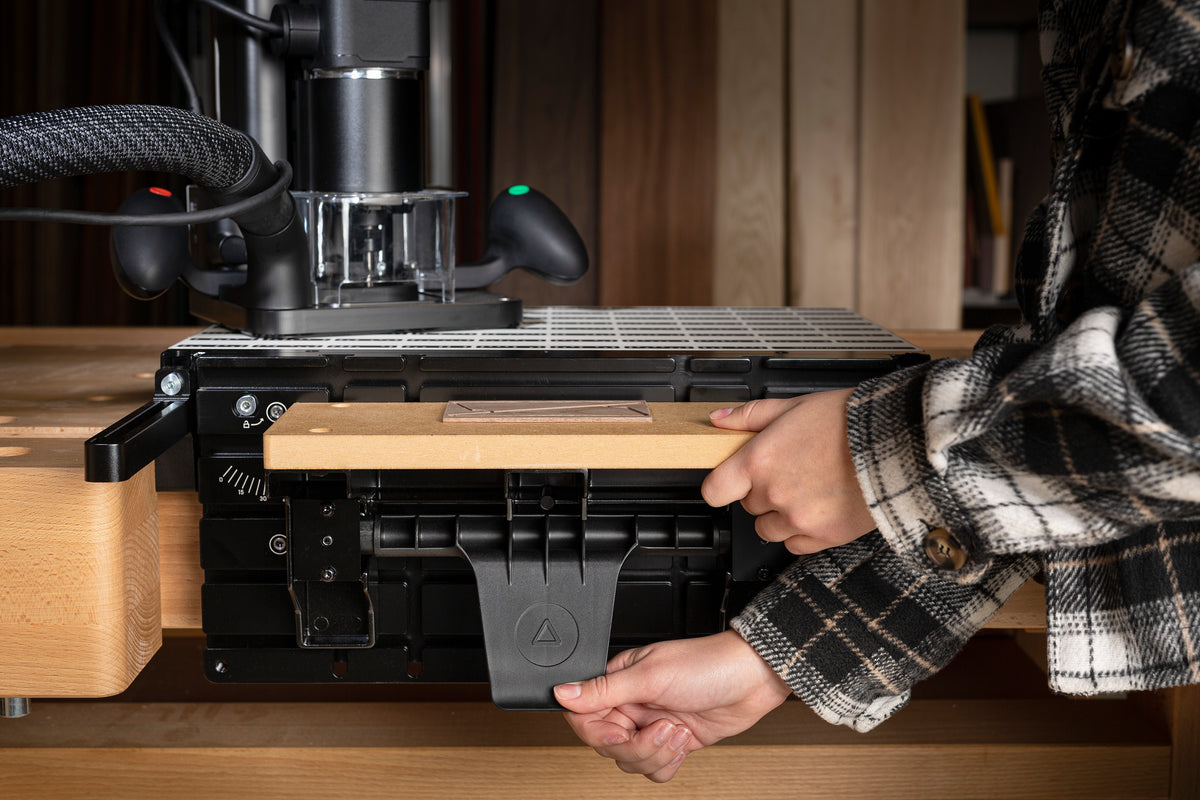 Shaper Tools Origin Handheld CNC Router Bundle in workspace setting