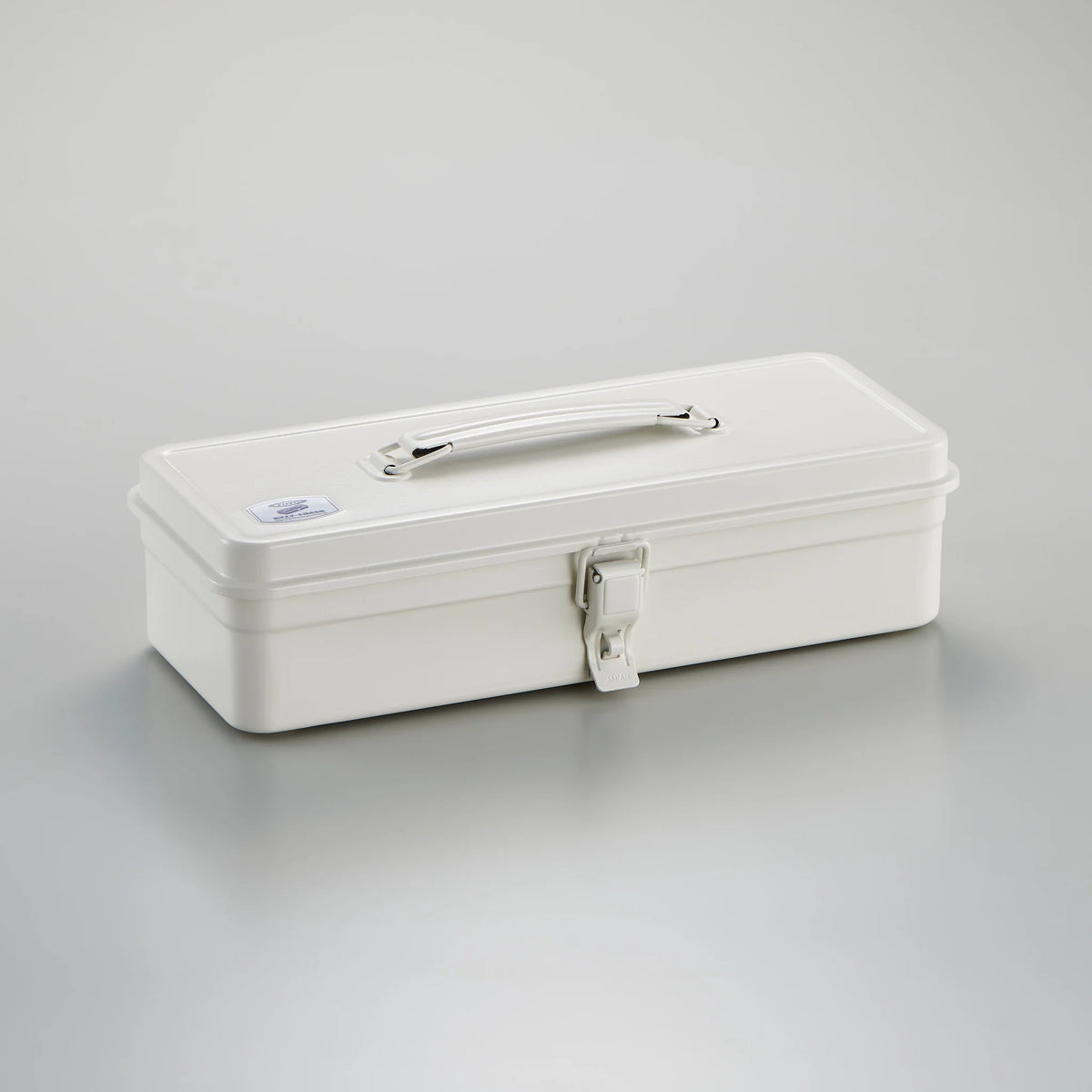 Toyo Trunk Shape Toolbox 32cm open with tools visible inside, showcasing storage capacity