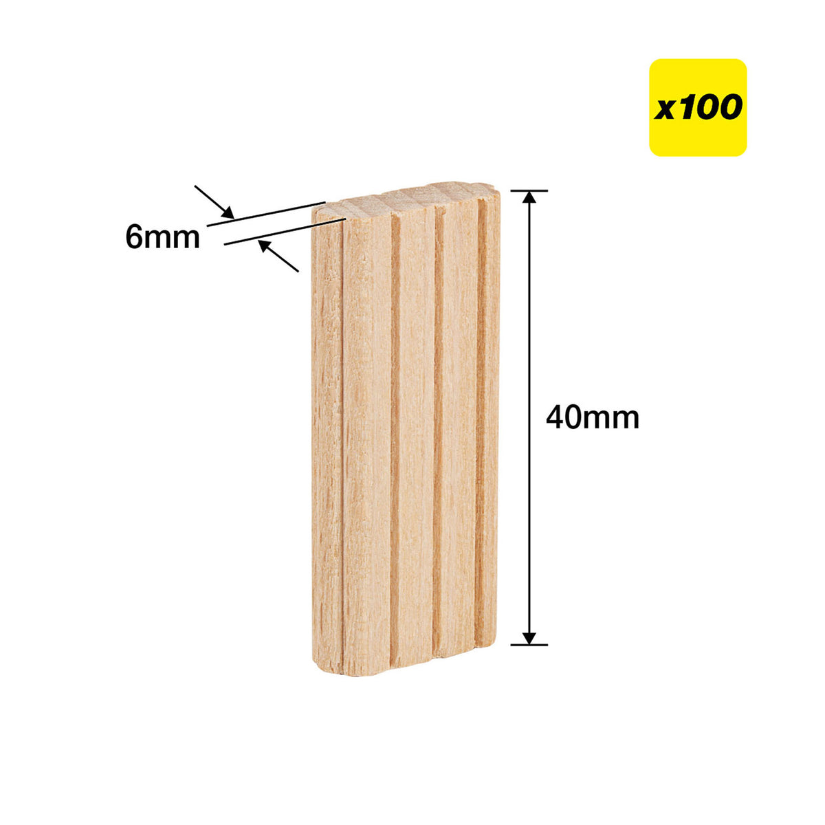 Trend 6 x 40mm Beechwood Loose Tenons Pack of 100