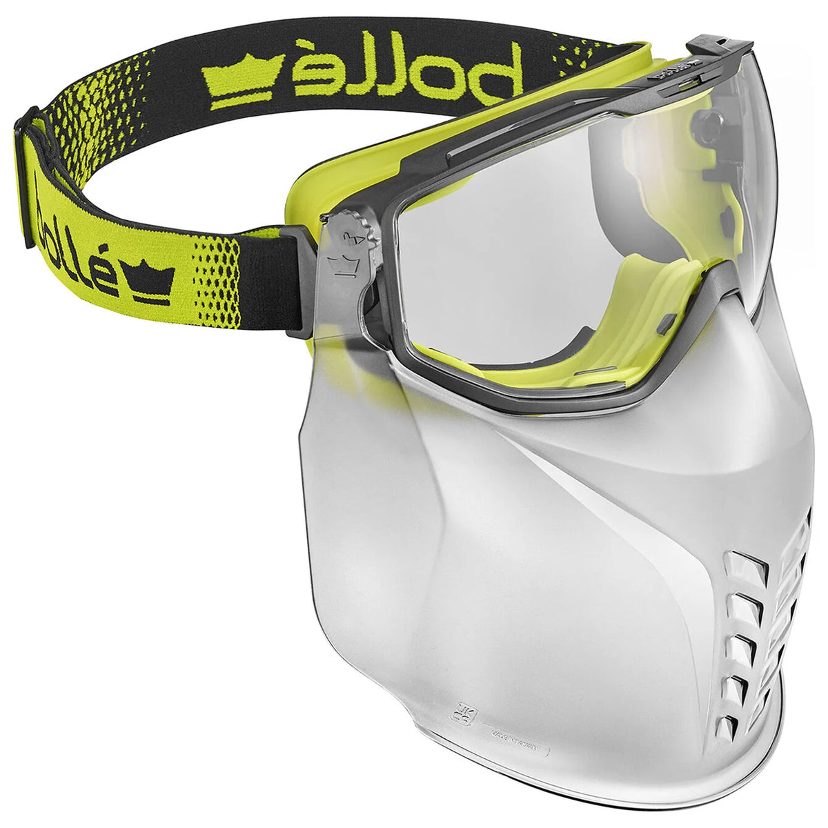 Bolle Safety Clear Universal Goggles with Mouthguard and Vented Lenses, ideal for indoor woodworking tasks