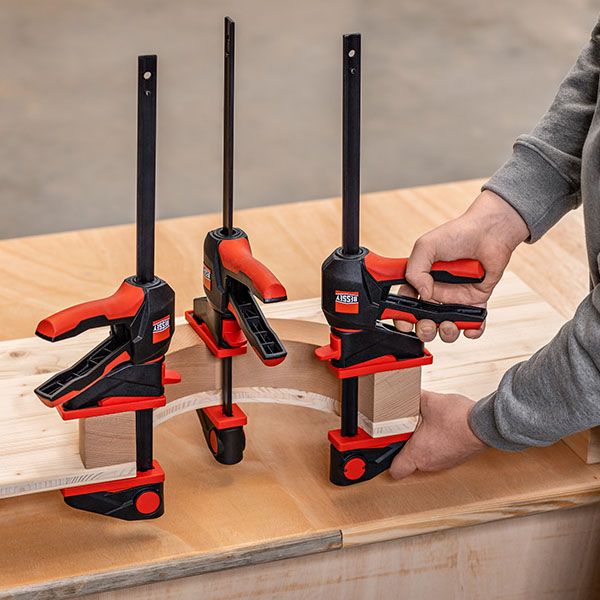 Bessey EZ360 One-Handed Clamp showing rotating handle mechanism