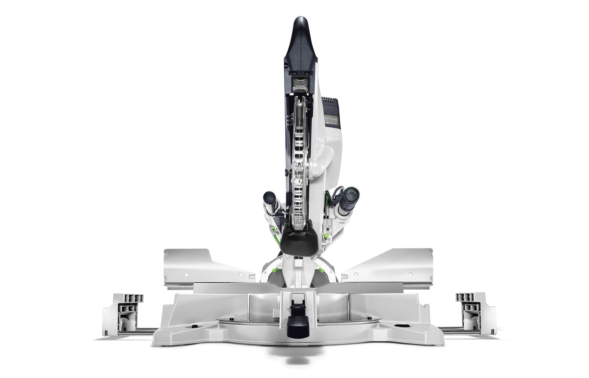 Festool KS 120R Set KAPEX 260mm Slide Compound Mitre Saw dual line laser beams in action