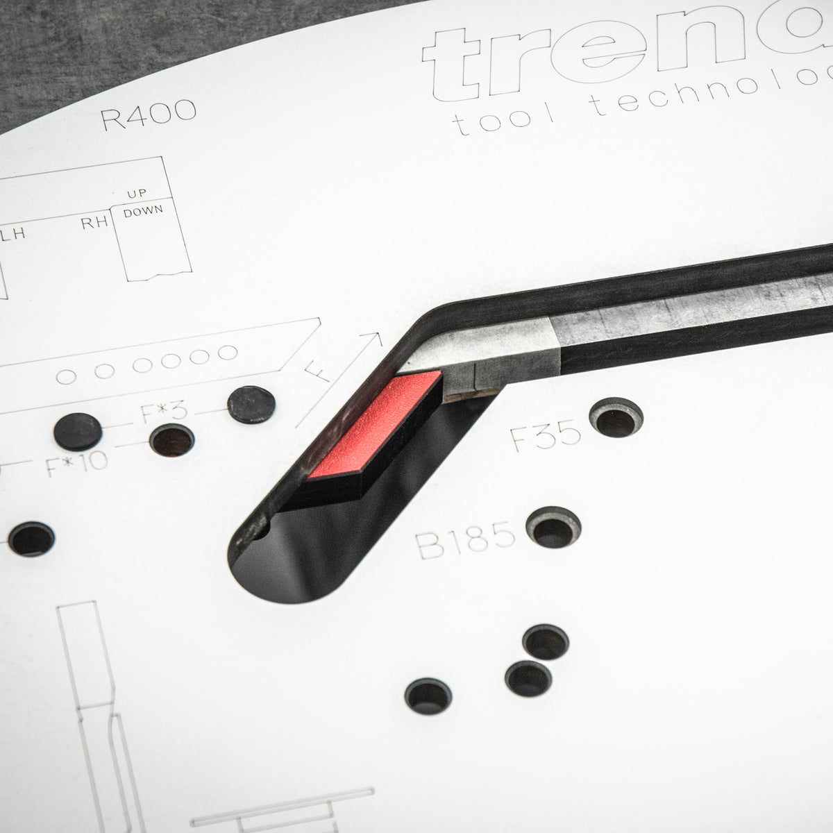 Trend 700mm Professional Kitchen Worktop Router Jig angle view demonstrating precision and durability