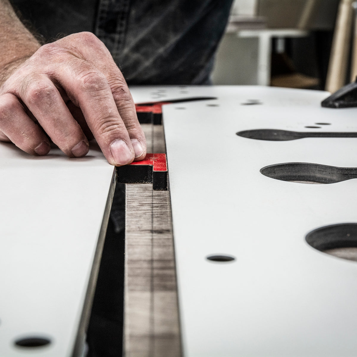 Trend 950mm Professional Kitchen Worktop Router Jig, CNC-machined Compact Grade HPL, suitable for laminated surfaces