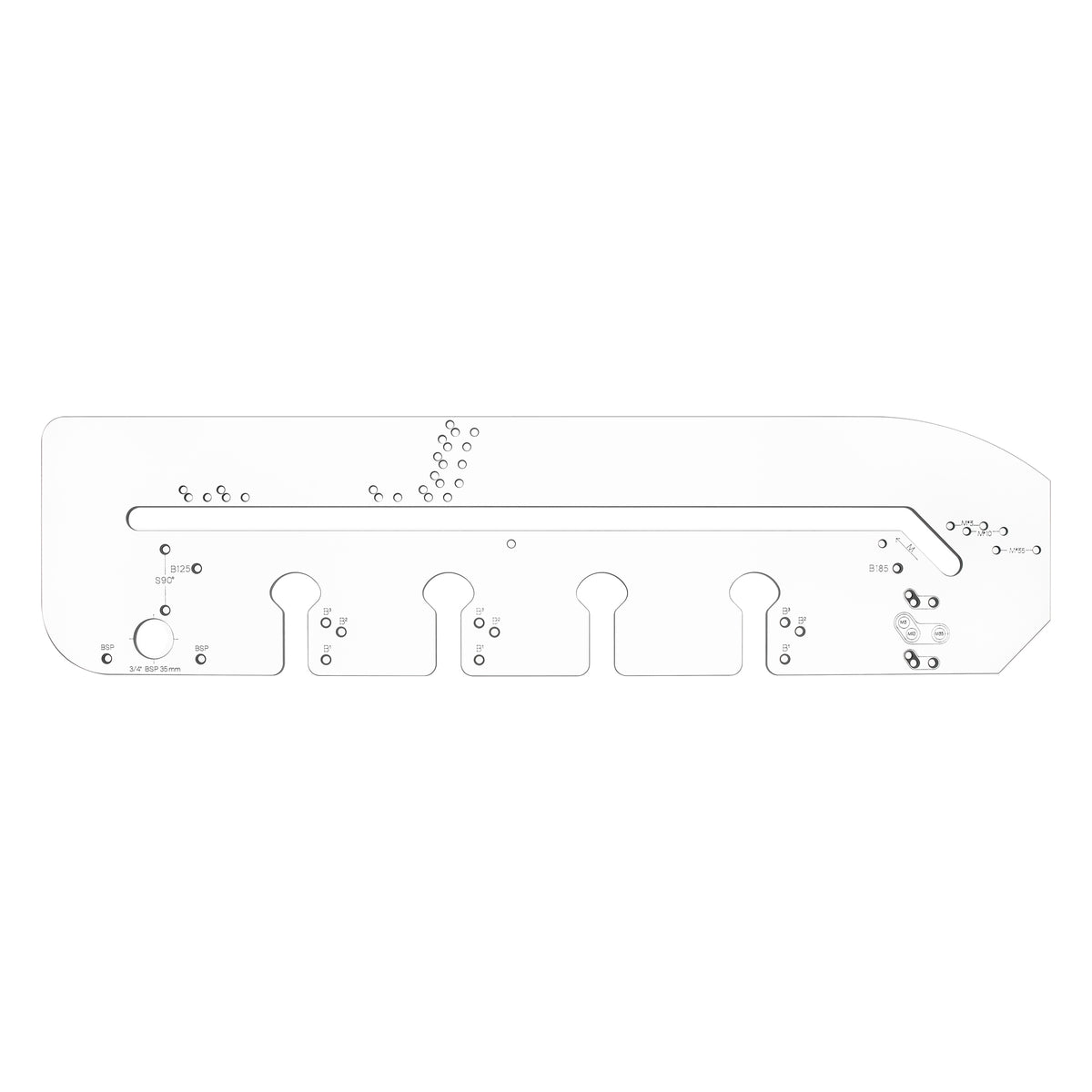 Trend 950mm Professional Kitchen Worktop Router Jig - Close-up view of CNC-machined Compact Grade Laminate surface