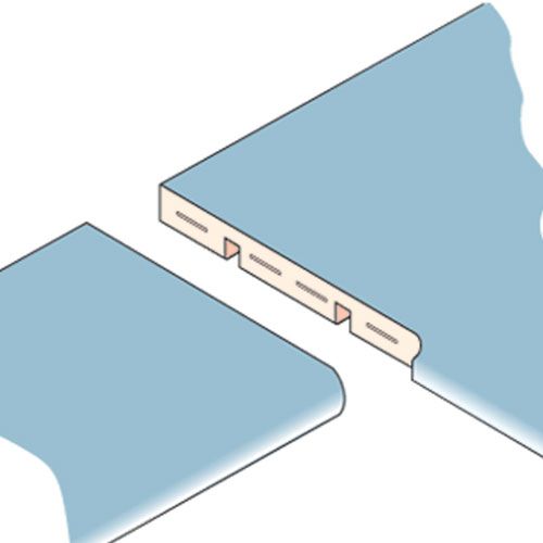 Trend 950mm Professional Kitchen Worktop Router Jig - Left-hand joint view with 3mm, 10mm, and 35mm settings