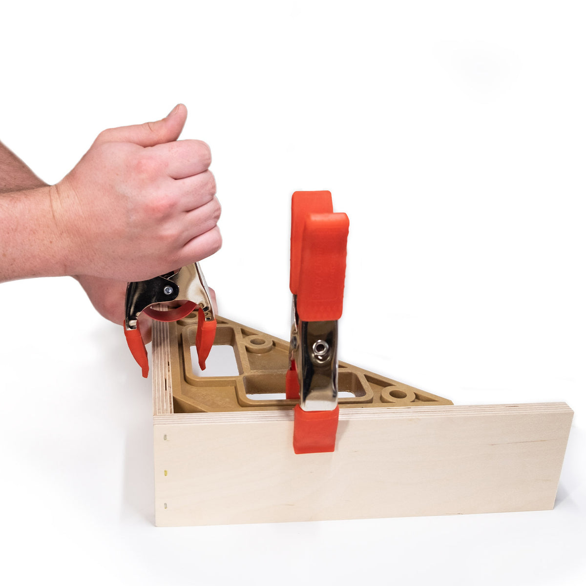 FastCap Oscar Square Pack of 4 in use for precise panel assembly