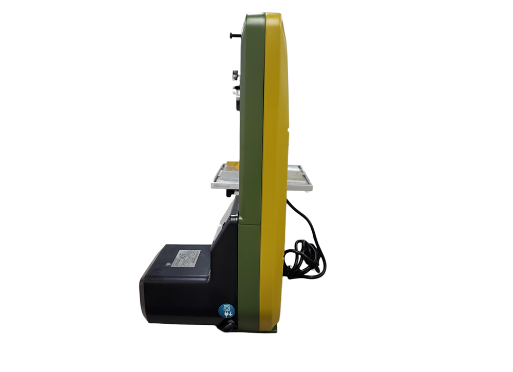 Compact PROXXON MBS-240/E Micro Bandsaw in action, showcasing precise cutting capabilities