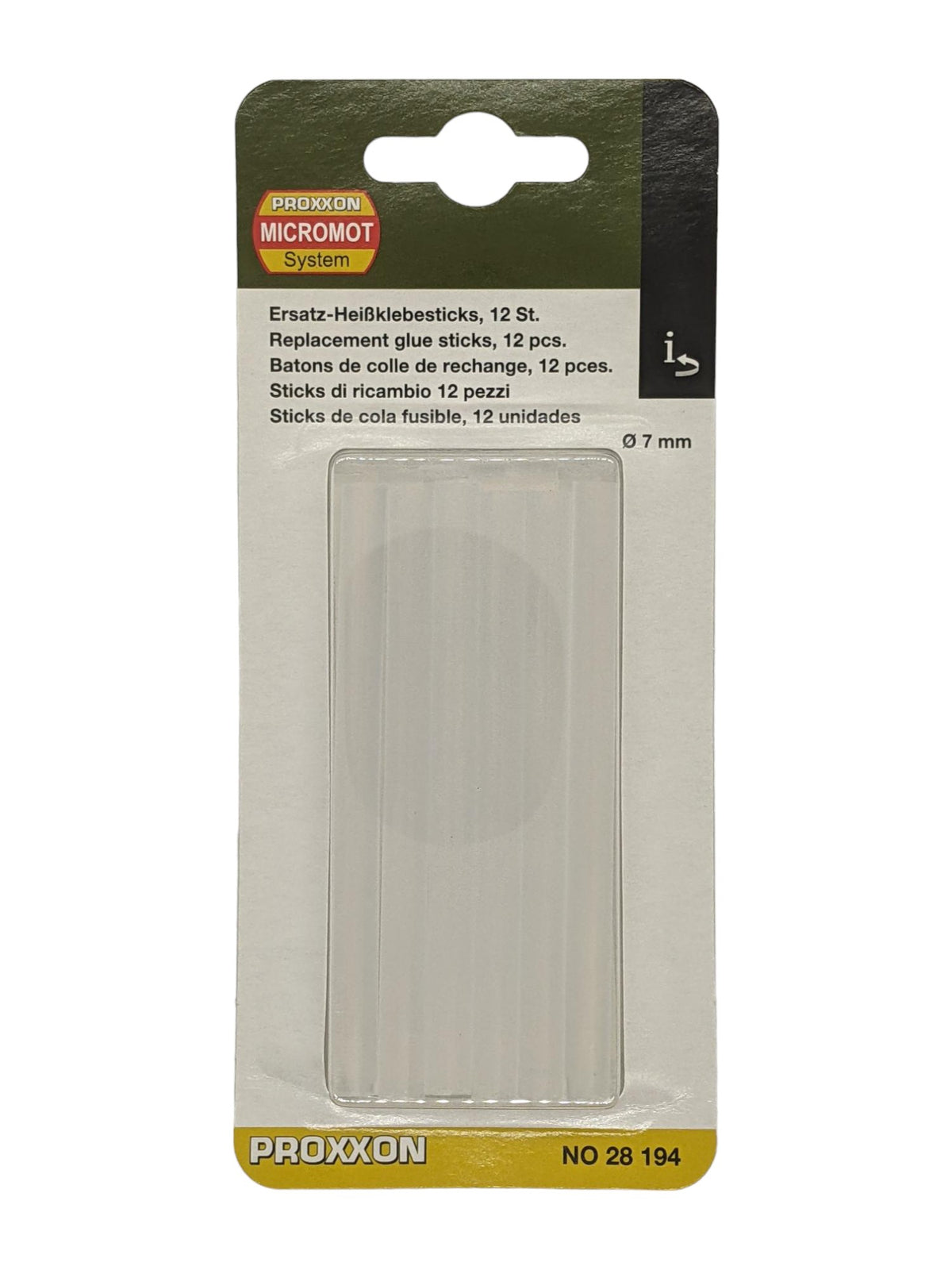 PROXXON 100mm 7mm Diameter Glue Sticks Pack of 12 for Hot Gluing - Versatile bonding tool for various materials