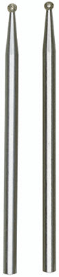 PROXXON 1.0mm Round Diamond Grinding Bits, stainless steel bodies and shafts, suitable for grinding and engraving various materials