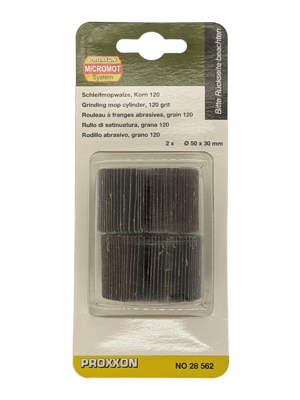 Proxxon 120 Grit Grinding Mop Cylinders for Cylinder Sanders - Pack of 2, Australian Woodworking Tools