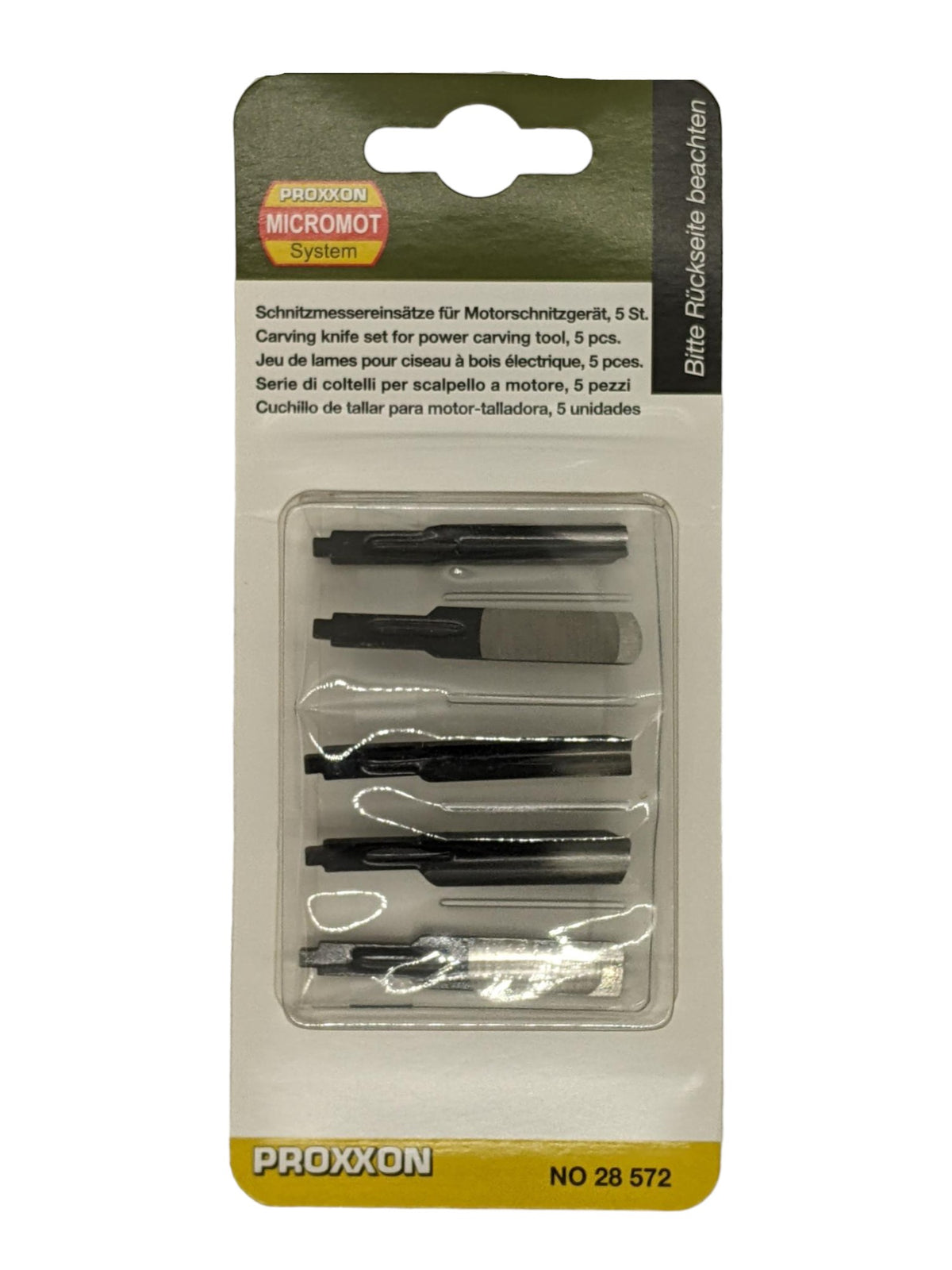 PROXXON Set of 5 Carving Blades for MICROMOT MSG Power Carver in super-quality bimetal from Japan