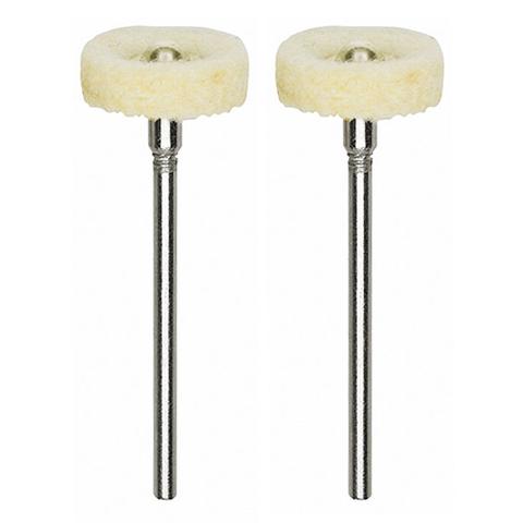 PROXXON Felt Polishers 16mm Cylindrical Pack of 2 in-use on metal and other materials