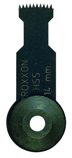 PROXXON 14mm HSS plunge-cut saw blade for Delta Sander, ideal for precise square excavations on wood, plywood, plastics, and aluminium