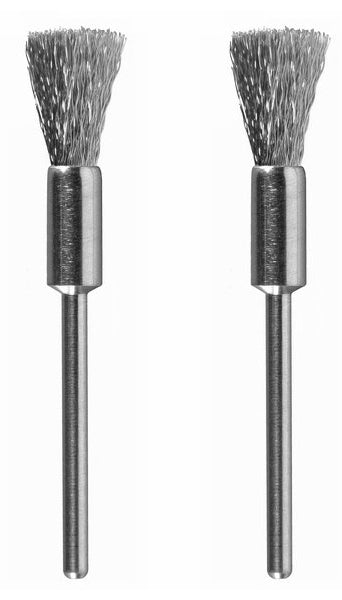 PROXXON 8mm Steel Cleaning Brush Pack of 2 in use on MICROMOT Drill Grinder