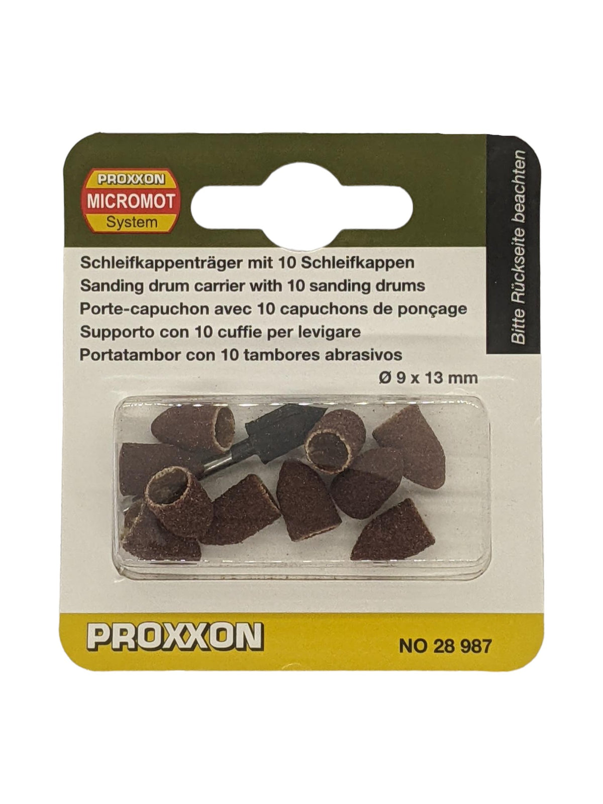 Proxxon 9mm Sanding Cones 80 & 150 Grit Pack of 10 - Corundum Material - Ideal for Rotary Tools