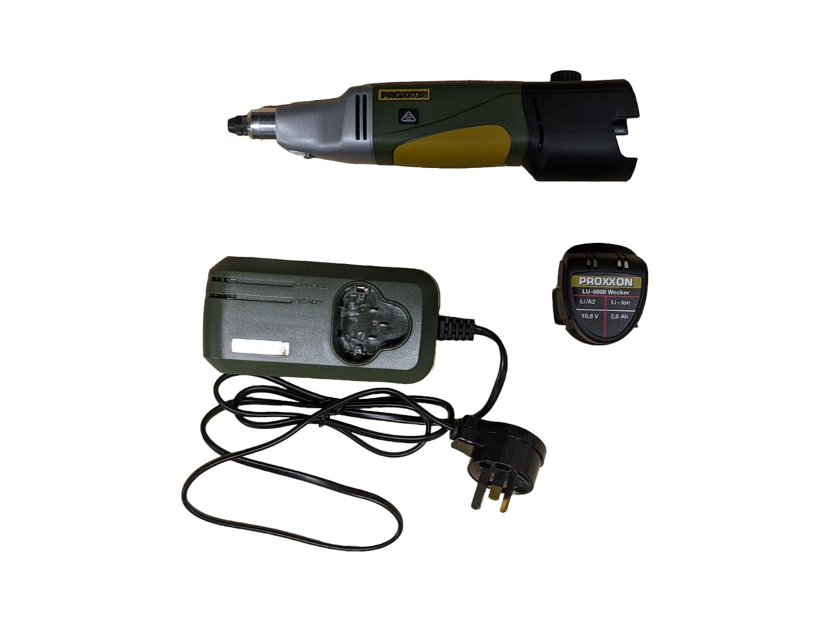 Compact, battery-powered rotary tool for drilling and grinding tasks. Ideal for intricate woodworking projects