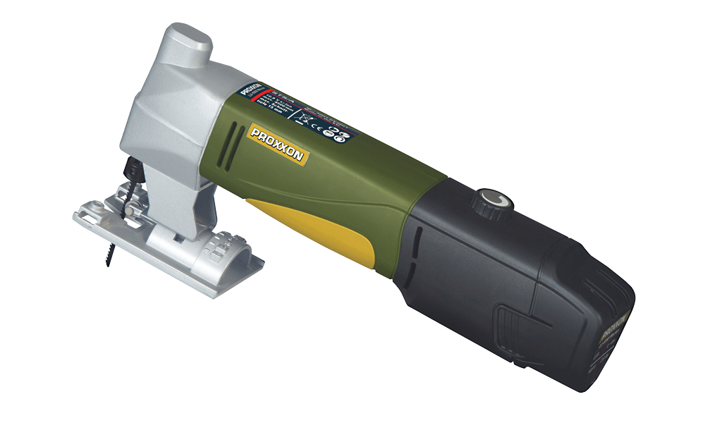 PROXXON STS/A Jig Saw Kit battery-powered variable speed, ideal for intricate woodworking tasks