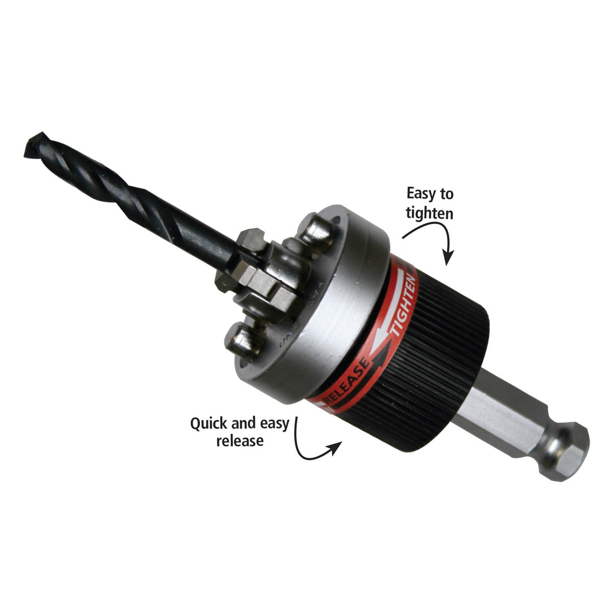 FastCap Quick Mandrel with quick-release system for easy hole saw changes