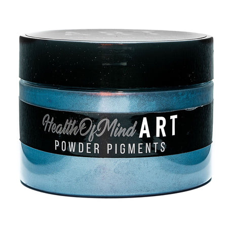 Health of Mind Art Metallic Blue 50g Pearlescent Pigment Mica Powder for Epoxy Resin bottle in Australian woodworking store