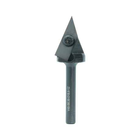 Torquata 45 Degree Carbide Insert V-Groove Router Bit & Replacement Cutters 1/4in Shank