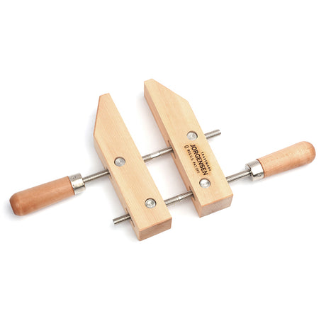 Pony Jorgensen Set of 3 Classic Wooden Hand Screw Clamps 8in, showcasing adjustable hand screws for broad area clamping