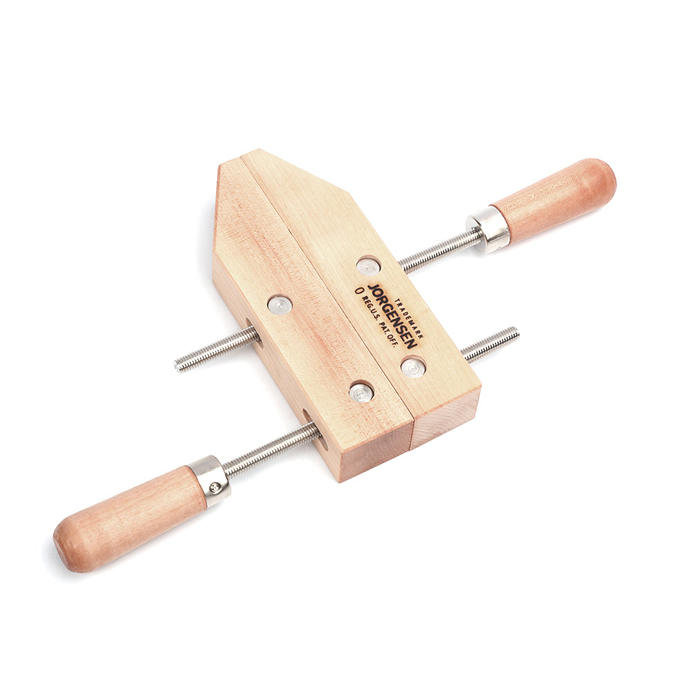 Pony Jorgensen 8in Wooden Hand Screw Clamps - Close-up of adjustable jaws in use