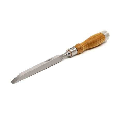 Narex Richter Cryogenic Steel Mortice Chisels with Ash Handles, set of 4 chisels displayed together on a wooden surface