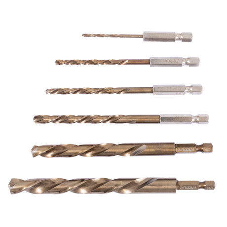 Fritzfurt Drill & Screw Extractor Set of 12 Square Drive Imperial M2 Steel - 1/4in Hex Shanks - Extra-Hardened - Australian Woodworking Tools Store