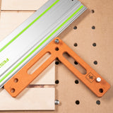 UJK 360mm Assembly Square with Dog Holes in use on multifunction table for precise woodworking joinery