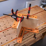 UJK 360mm Assembly Square with 20mm Dog Holes, showing detailed CNC machined L-shaped section for precise woodworking assembly