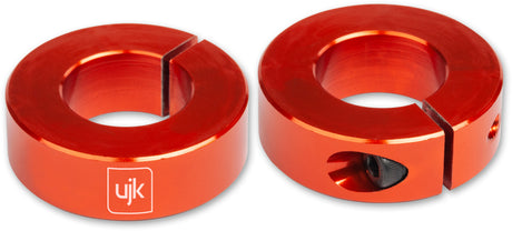 UJK Bench Dog Stop Collars for 20mm Bench Dogs - Pack of 2, side view on woodworking bench