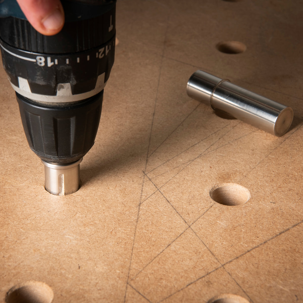 UJK Parf System Reamer restoring tolerance of tight 20mm dog holes in bench top