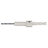 UJK Parf Guide System Mk II with Centrotec Shaft and 3mm Drill bit in use on woodworking project