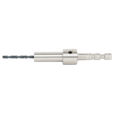UJK Parf Guide System Mk II with Centrotec Shaft and 3mm Drill bit in use on woodworking project