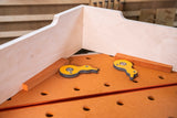 Compact UJK workbench with T-Track and 20mm dog holes, ideal for on-site work or small workshops