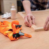 Pony Jorgensen Pack of 4 Canvas Band Clamps in use on woodworking project
