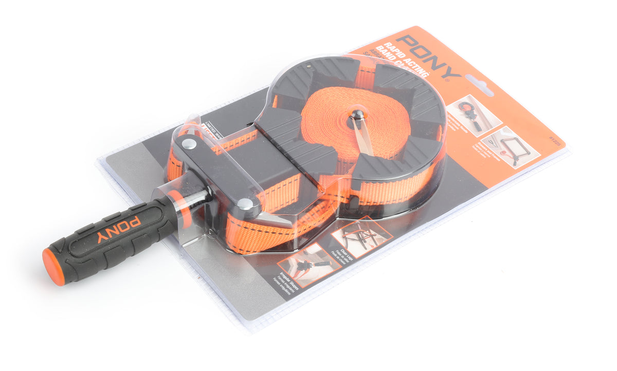 Pony Jorgensen Rapid-Acting Band Clamp with nylon webbing band and aluminium levers in Australian woodworking tools store