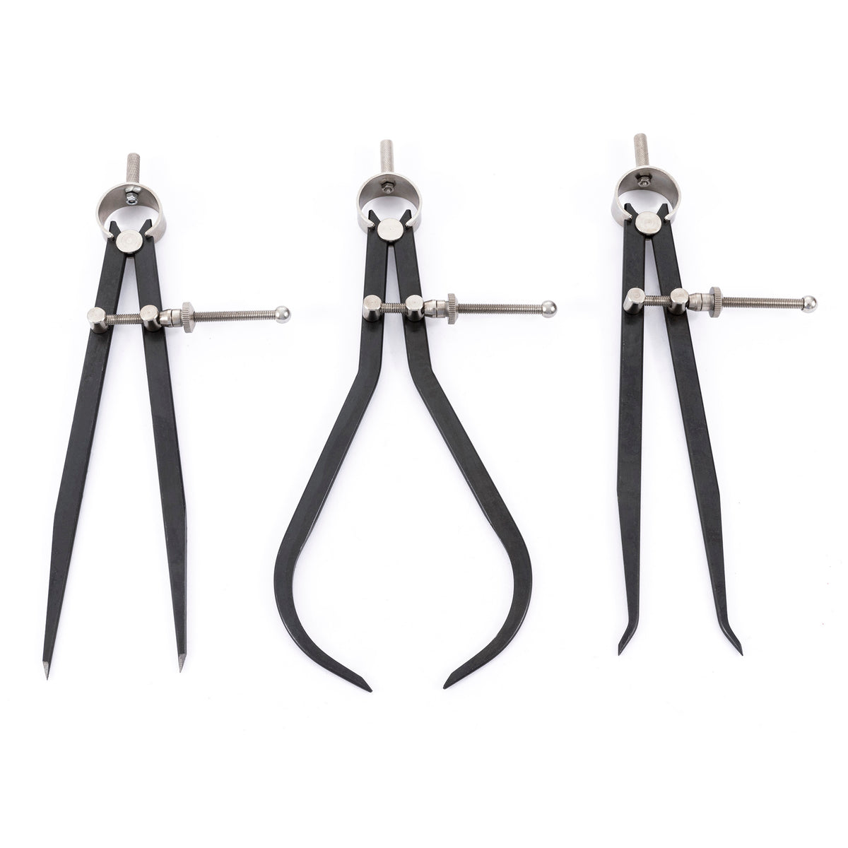 Dasqua Spring Caliper & Divider Set of 3, precision sprung tools for woodworking measurements