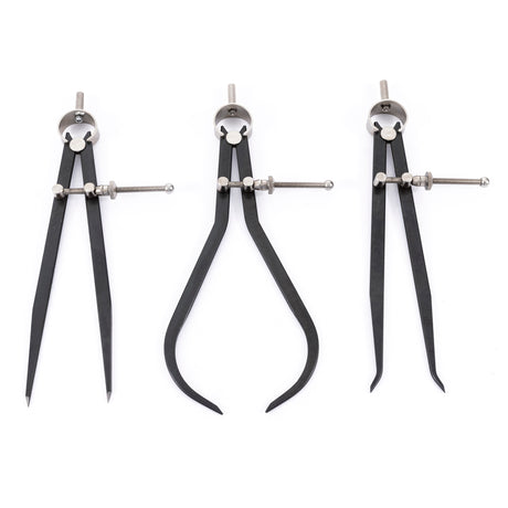 Dasqua Spring Caliper & Divider Set of 3, precision sprung tools for woodworking measurements