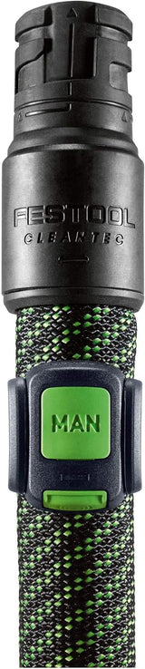 Festool Bluetooth Remote Control being used on CLEANTEC mobile dust extractor hose