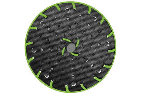 Festool Fusion-Tec 150mm M8 backing pad for woodworking tools, providing smoother surfaces and longer pad life