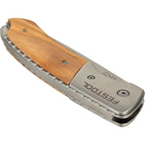 Festool Woodworking Knife 85mm Blade Stainless Steel angled view olive wood handle