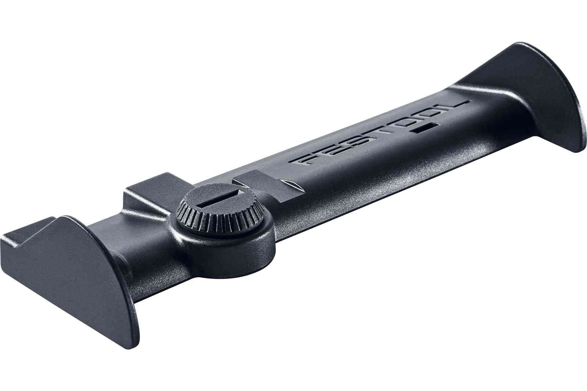 Festool FS Guide Rail Hose Guide Deflector attached to saw for precise cable and hose guiding